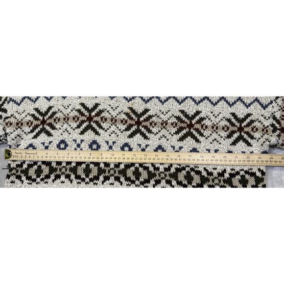 Vintage Liberty Grandpa Sweater Cotton Fair Isle Nordic Fisherman 1990s USA XL - Picture 7 of 11
